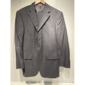 Oscar De La Renta Men's‎ Gray Plaid Wool Suit 36 R See Pics